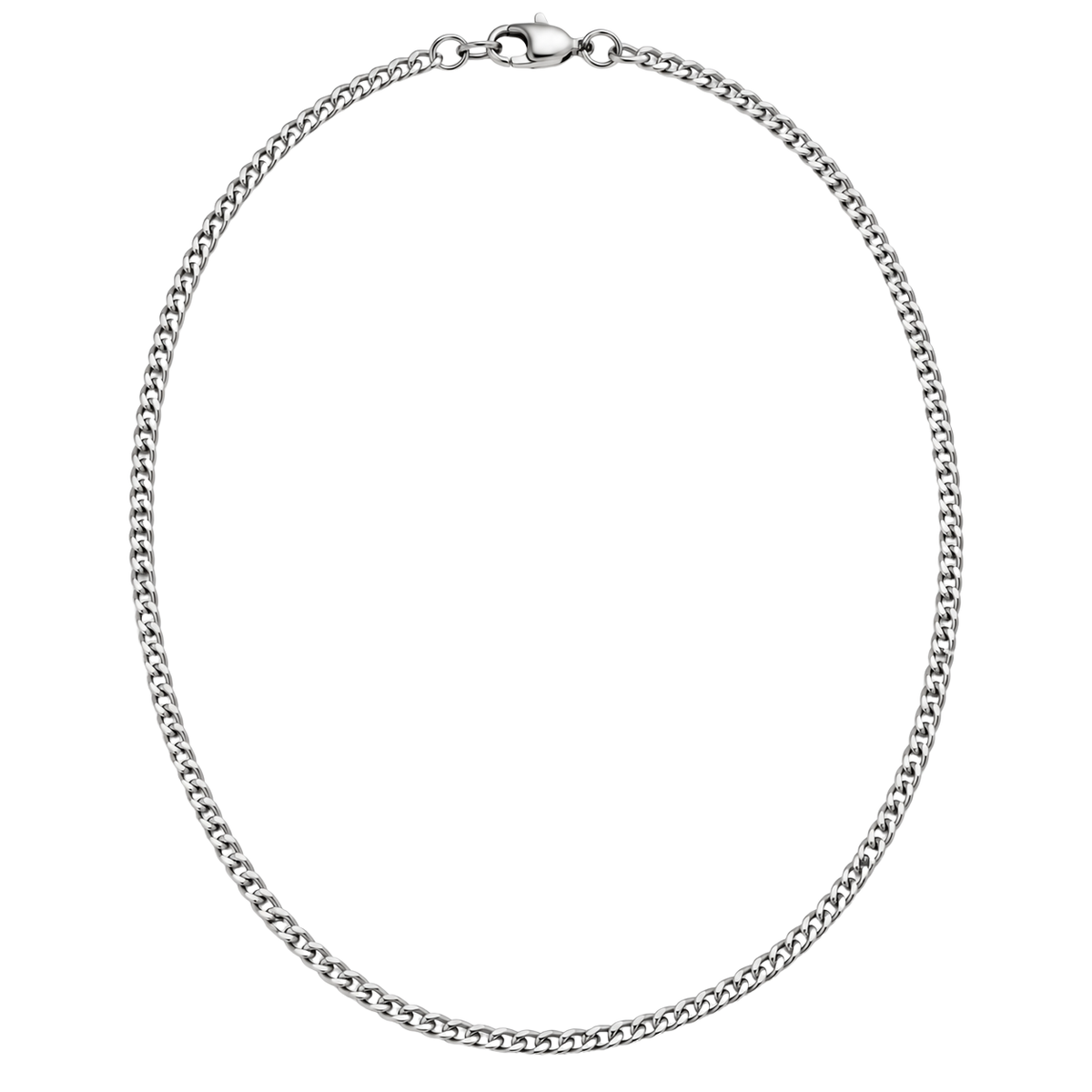 Slim Polished Stainless Steel Curb Chain Necklace | Bravenholt Lahne