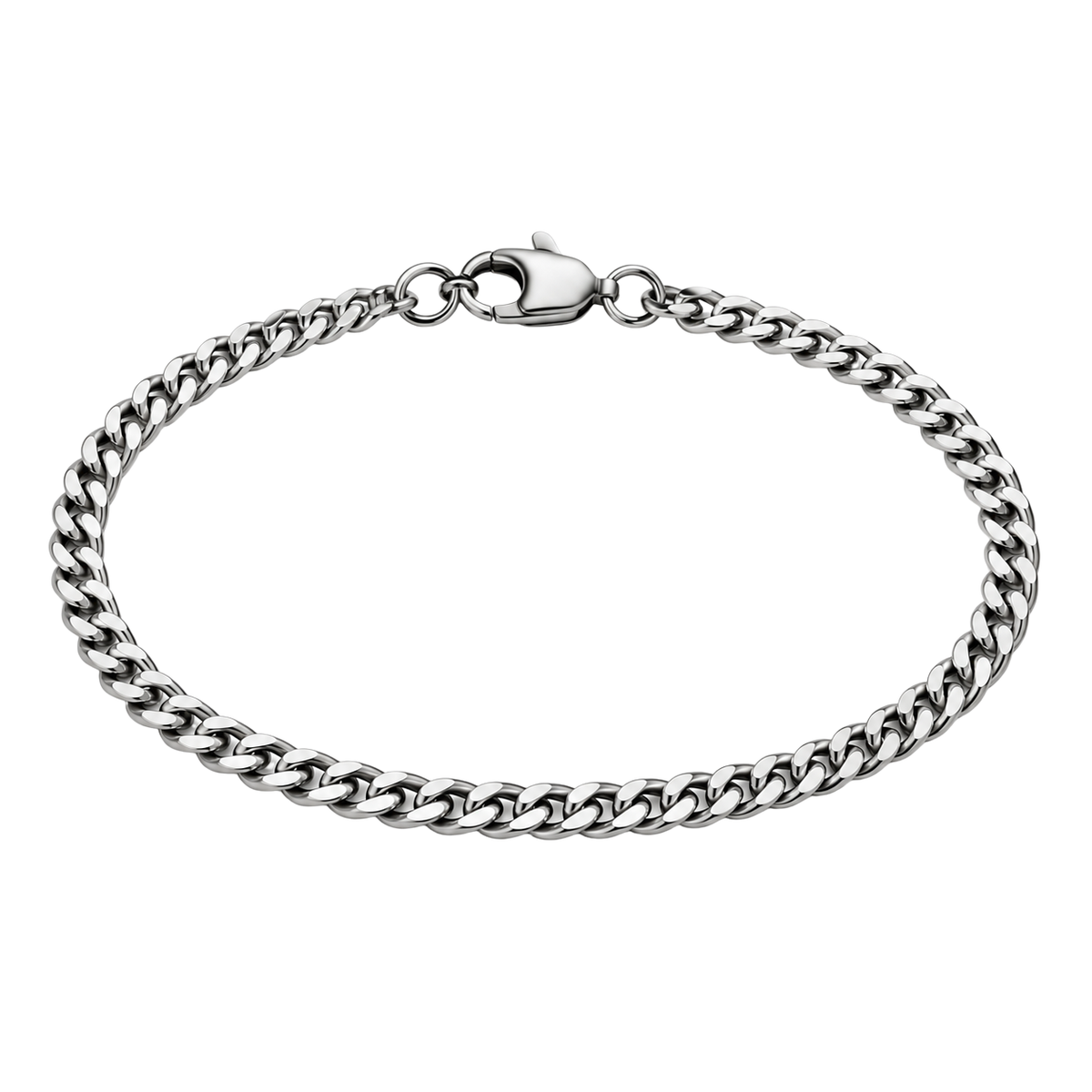 Slim Polished Stainless Steel Curb Chain Bracelet | Bravenholt Lahne