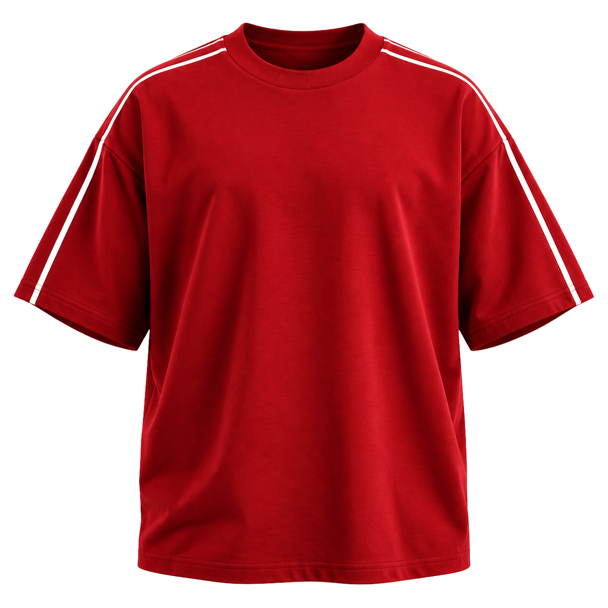Crimson Oversized Cotton T-Shirt – White Stripe | Bravenholt Lahne